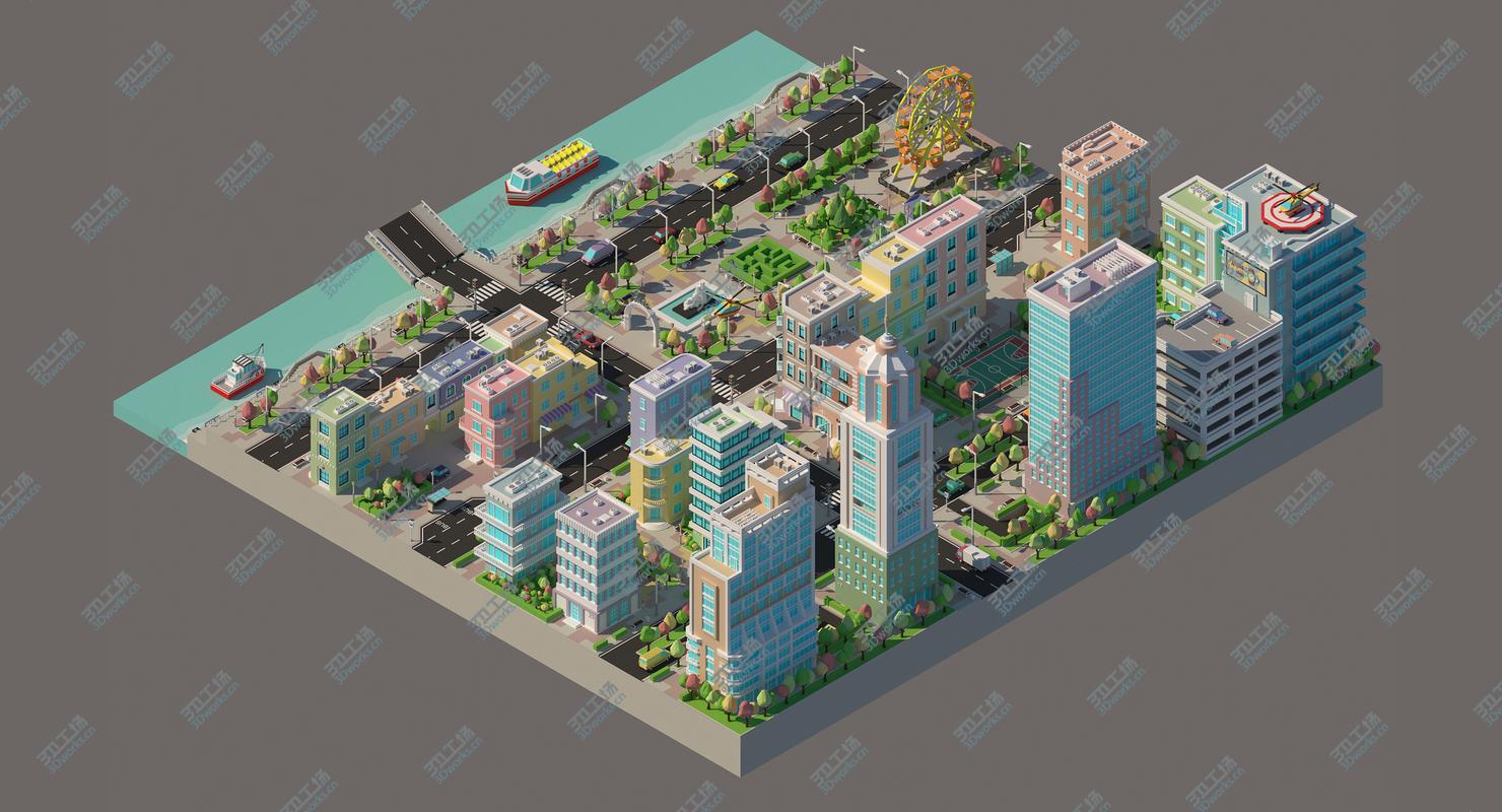 images/goods_img/202105073/Low poly city with a Ferris wheel and various buildings on the river bank/5.jpg